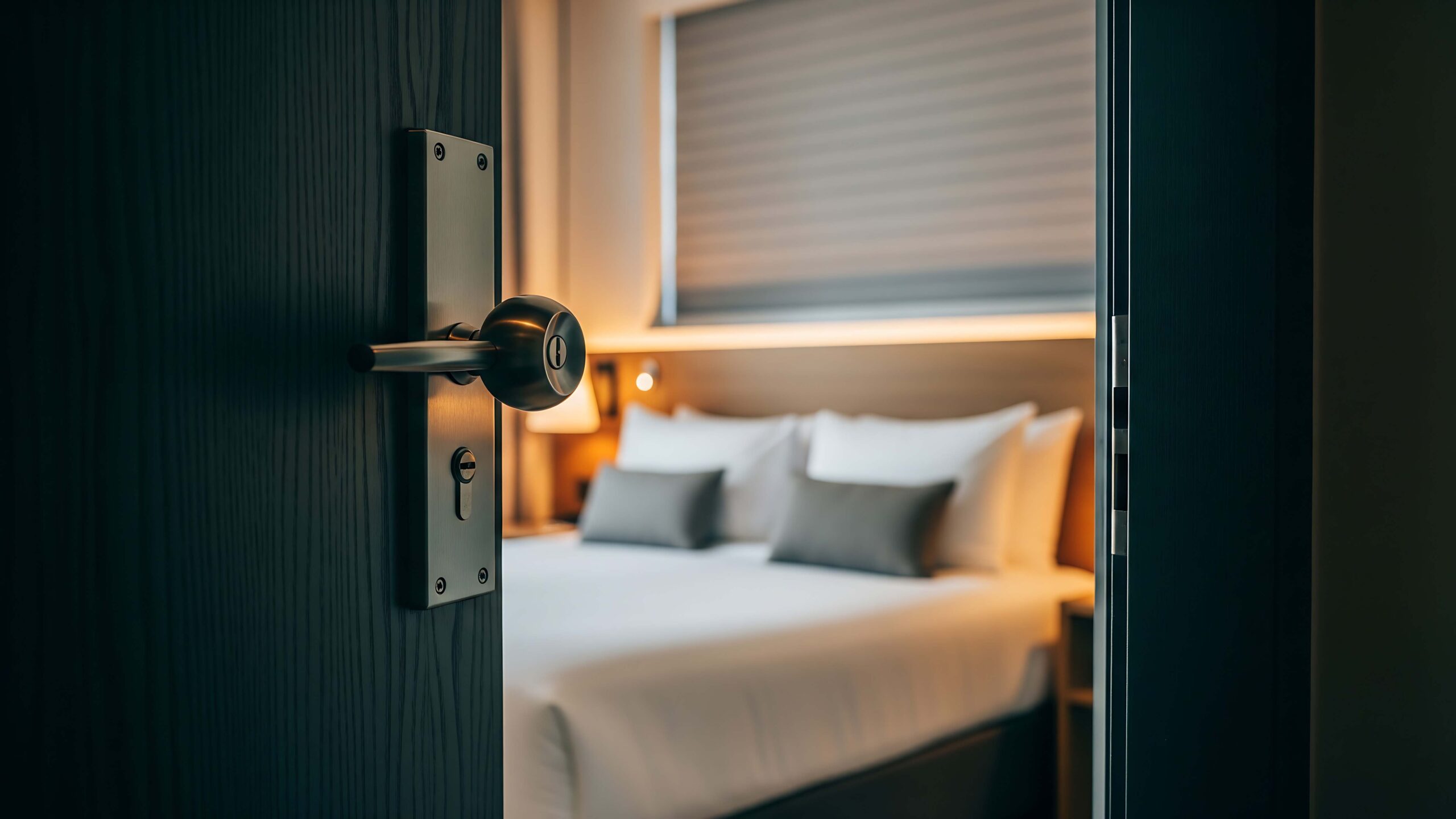 Rear view of a person looking pensively out a window.