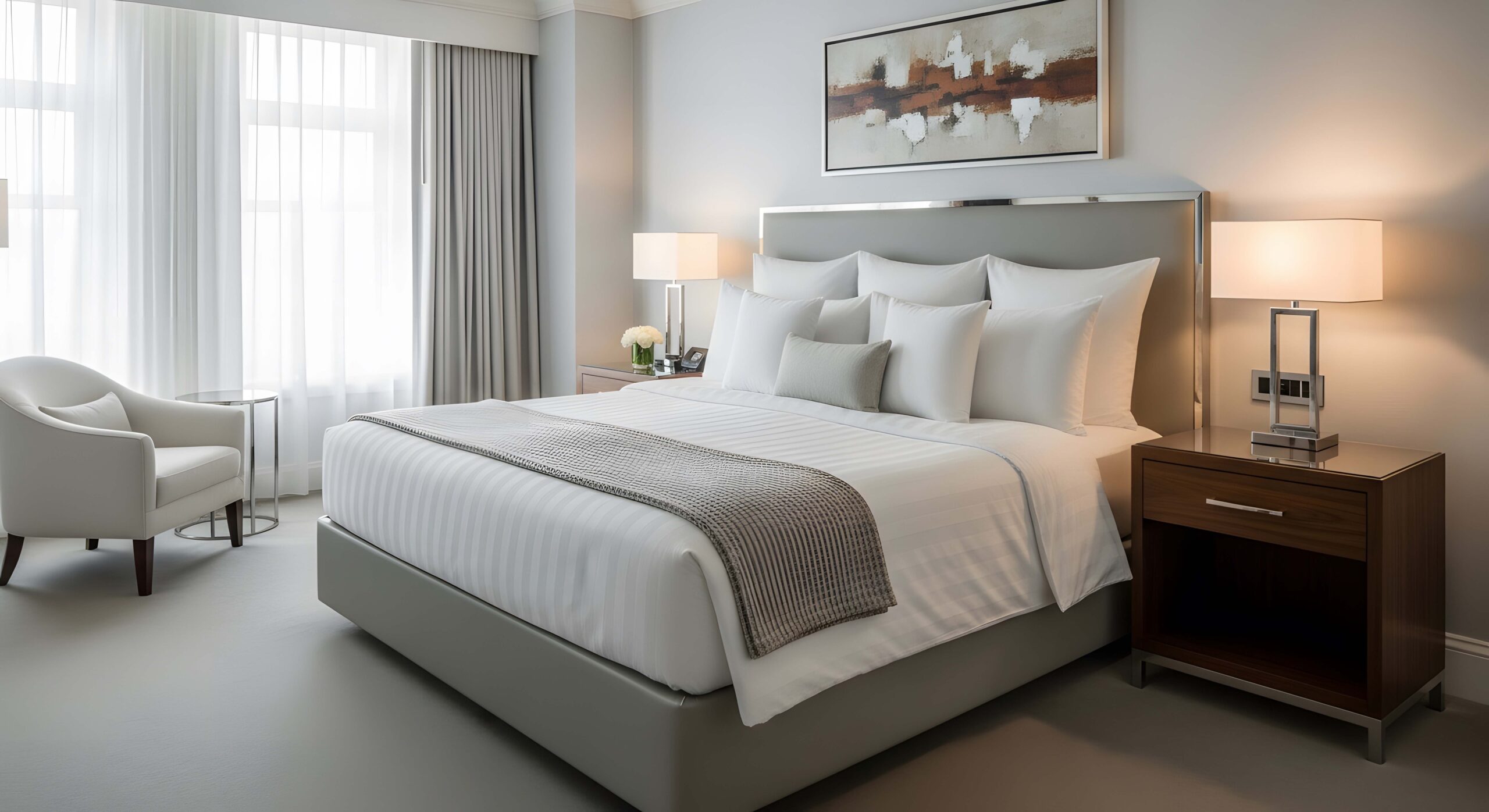 Rear view of a person looking pensively out a window.