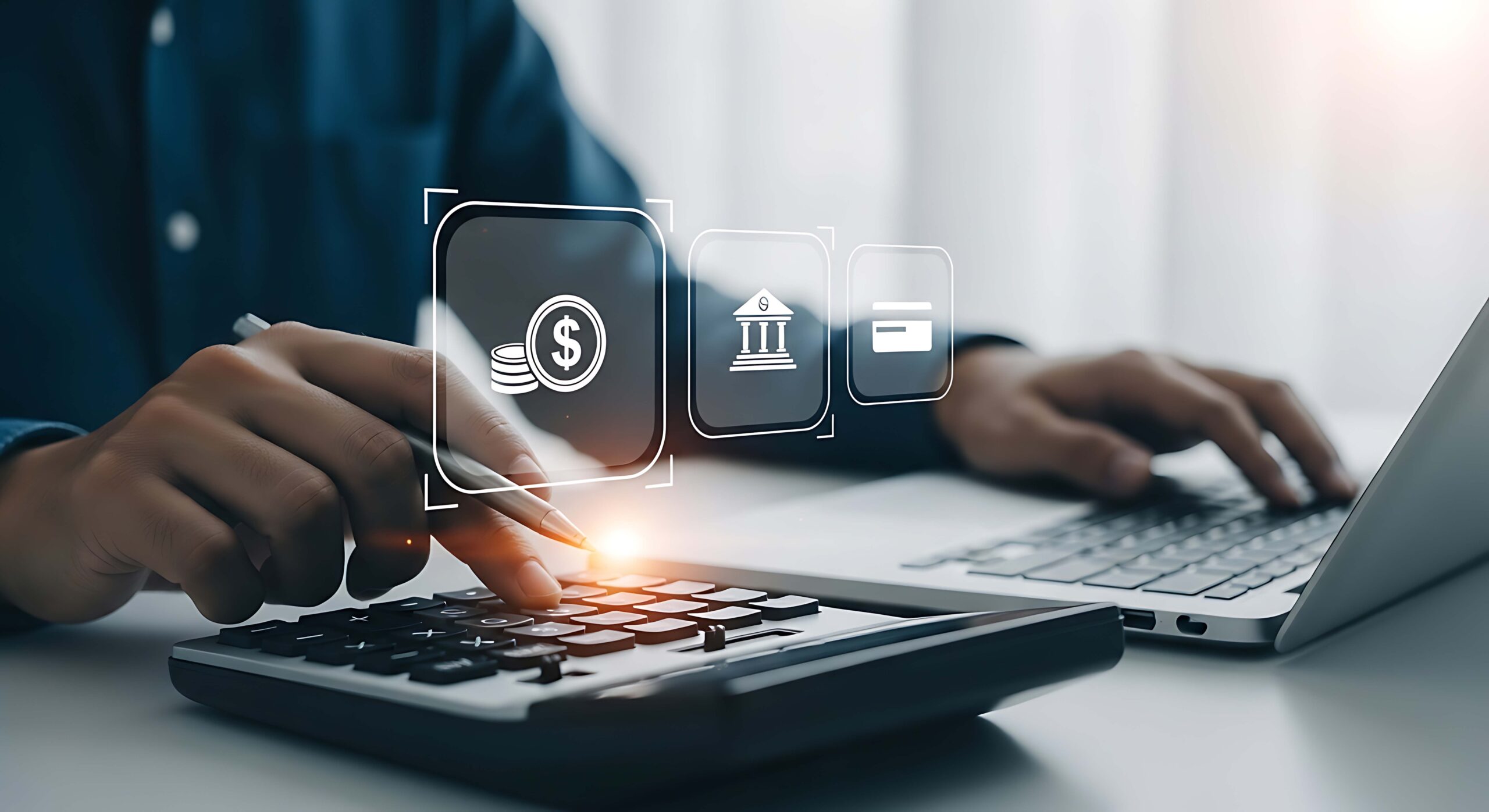 Rear view of a person looking pensively out a window.