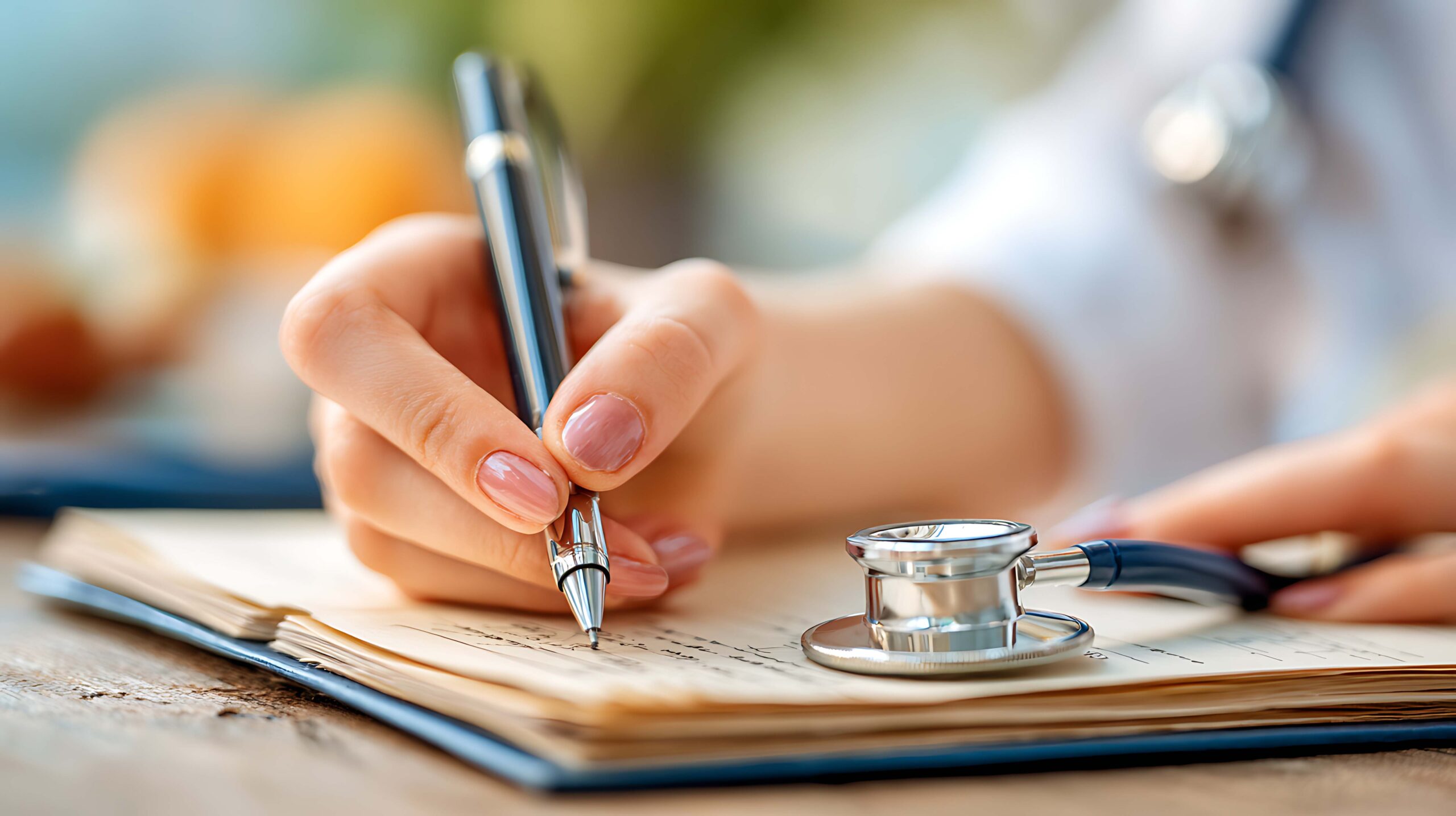 Rear view of a person looking pensively out a window.