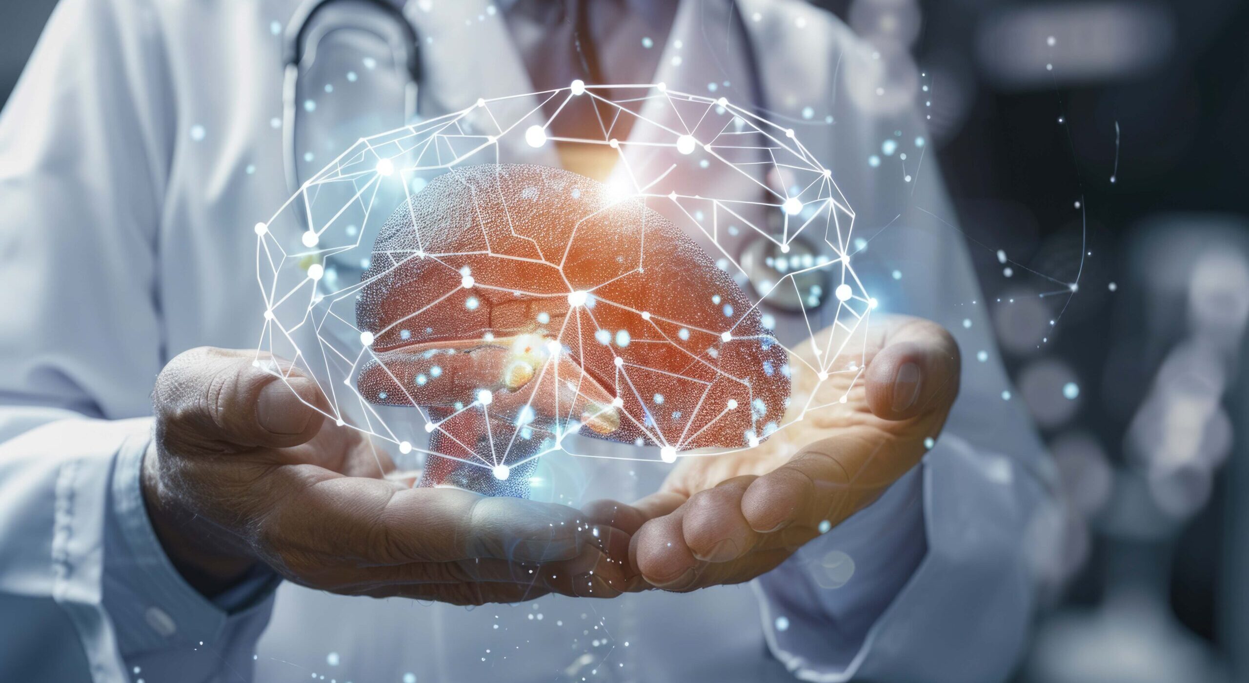 Smiling woman with gray hair