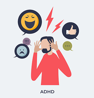 Image of woman with pink hair and cell phone, highlighting ADD/ADHD advocacy.